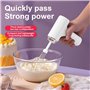 Batteur à Main Avec 2 Fouets Amovibles, LULUWA Fouet électrique Manuel avec 3 Modes de Vitesse Fouet à Main