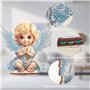 DCIDBEI DIY Broderie Diamant Objets de Décoration Diamond Painting Statues Décoratives, Puzzle Diamant Petit Ange Blond, BRICOLA