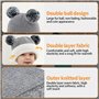 Udbrud Cagoule Bébé, Enfant d'hiver Cercle Echarpe Ensemble Enfant Double Pompon Cagoule Balaclava Bonnet Chaud écharpe Ensemble