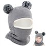 Udbrud Cagoule Bébé, Enfant d'hiver Cercle Echarpe Ensemble Enfant Double Pompon Cagoule Balaclava Bonnet Chaud écharpe Ensemble