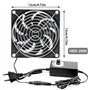 Aoreun Ventilateur 220V Ventilateur PC 120mm, Ventilateur AC 12V Double Roller Ball,Ventilateur de boîtier avec contrôleur de vi