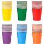 6 couleurs au hasard Lot de 60 gobelets en carton - 250 ml - Multicolores - Biodégradables - Jetables - Pour mariage