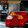 2PCS Feu de Remorque Feux Arrière,12V Feu Remorque arriere Kit,Feu Arrière de Remorque avec 6 Fonctions,5,5m De Long 13 Broches 