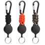 EOPUOZS Porte-clés Rétractable Lot de 3 - Câble Acier 60cm + Enrouleur Automatique
