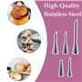 5 Douilles Pâtisserie Petit Choux,3 Poches à Douille en Silicone Réutilisable et grattoirs à pâte,Douilles Professionnelles en A