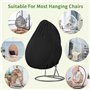 Zhufas Housse de Protection Chaise Suspendue,Couverture de Chaise Suspendue 210D Oxford Imperméable avec Fermeture éclair et Cor