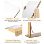 Zhufas Petit miroir sur pied - En bois - Rotation à 360 ° - 25 x 22 cm - Pour coiffeuse, bureau, chambre à coucher, salle de bai