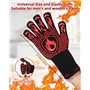 Gants de Barbecue Gants Anti Chaleur Jusqu'à 800°C Gants de Barbecue Universel Gants pour Barbecue Antidérapants Gant de Cuisine