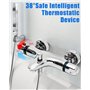 Mitigeur Douche Thermostatique, Mitigeur Baignoire Thermostatique, Mitigeur/Robinet Douche Thermostatique en Laiton avec Bouton