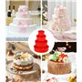 Moule Gateau Silicone, 4PCS Antiadhésif Moule Silicone Gateau Rond, Moules à Pâtisserie Réutilisables, pour Gateau Arc-en-ciel,