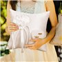YUNCHONGuk Coussin pour alliances de mariage - En forme de cœur - Coussin pour alliances - Blanc - 20 x 20 cm