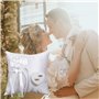 YUNCHONGuk Coussin pour alliances de mariage - En forme de cœur - Coussin pour alliances - Blanc - 20 x 20 cm