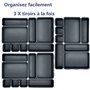 JinPhon Lot de 24 Organisateur Tiroir Cuisine Plateaux Rangement de Tiroir Séparateurs de Tiroir en Plastique Très Profond, Form