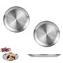 Lot de 3 Assiettes Rondes en Acier Inoxydable