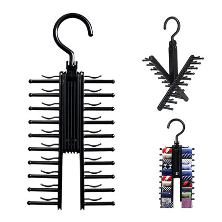 Porte-Cravate Réglables Cravate Rack Crochet Cintre Organisateur avec Pinces antidérapantes