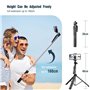 Oderra Trépied Smartphone 3-en-1 avec Perche à Selfie Bluetooth - Télécommande Détachable, 160CM Rétractable + Stabilisation 360