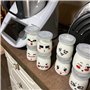 Flliberté 10 Pot de Yaourt vide, Pot de Yaourt en Verre avec Couvercle hermétique, petit Pot de Yaourt emoticone pour Multicuise