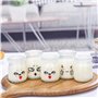 Flliberté 10 Pot de Yaourt vide, Pot de Yaourt en Verre avec Couvercle hermétique, petit Pot de Yaourt emoticone pour Multicuise