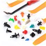 Bczhieulw Clips auto, 1240 pièces Boîte de fixation auto avec outils de démontage, attaches-câbles et coussinets en éponge, clip