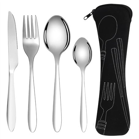 iJiGui Ensemble de Couverts 4 Pièces