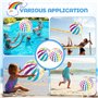 LUMOOM Lot de 2 ballons de plage gonflables de 40 cm avec valve de sécurité - Multicolore - Rayées - Pour enfants - Pour piscine