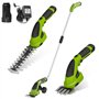 FOONNUN Cisaille Sculpte-Haie Électrique et Taille-Herbes Téléscopique sans Fil 7,2V, Cisaille à Gazon 2 en 1, Poignée Rotative 