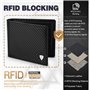 TEEHON® Portefeuille Homme en Cuir Véritable avec Blocage RFID/NFC 8 Porte Carte Crédit, 2 Compartiment à Billets, Classique Por