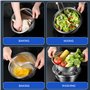 MAOYUAN Edelstahl Seiher und Schüsselset Passoire Inox 2 Pièces Passoire avec Bol de Cuisine en Acier Inoxydable Saladier Passoi
