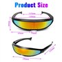 THATSRAD 4 PCS Lunettes de Soleil Futuristes Colorées 14 * 4cm Lunettes de Soleil Alien Lunettes de Soleil Miroir Futuristes Lun