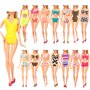 Festfun 5 Sets Maillots de Bain Bikini Vêtements d'été avec 5 Chaussures et 2 Bouées pour Poupée Fille de 11,5 Pouces (Aléatoire