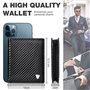 WONSEFOO Portefeuille en Cuir Carbone pour Hommes Bloquant RFID avec 11 Emplacements | Vertical à Trois Volets | Cadeaux de Noël