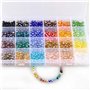 LABOTA 1200Pièces 6mm Perle en cristal, perle en verre à facette multi-couleur AB Perles dans une Boîte pour Bracelets, Colliers