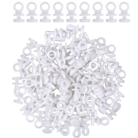 100 Pcs Glisseurs pour Rail à Rideaux - Crochets en Plastique Blanc Coulissants - Idéal pour la Plupart des Rideaux ou Rideau de