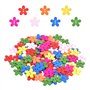 Smatime 100pcs Boutons en Bois Colorés en Forme de Fleur pour Enfants