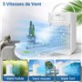 Climatiseur Mobile, 4 en 1 Climatiseur Portable, 1100 ml Rafraîchisseur d'air avec 3 Vitesses de Ventilateur, 3 Modes de Brumisa