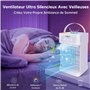Climatiseur Mobile, 4 en 1 Climatiseur Portable, 1100 ml Rafraîchisseur d'air avec 3 Vitesses de Ventilateur, 3 Modes de Brumisa