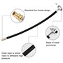 Gentpovth Adaptateur de Valve de Pneu de Voiture, Gonfleur Pneu d'extension, 35CM Flexible de Gonflage Tuyau en Caoutchouc Noir,
