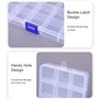Diompirux Lot de 6 Boîte de 15 Compartiments Rangement Plastique, avec Transparent Séparateurs Réglables, Plastique Rangement po