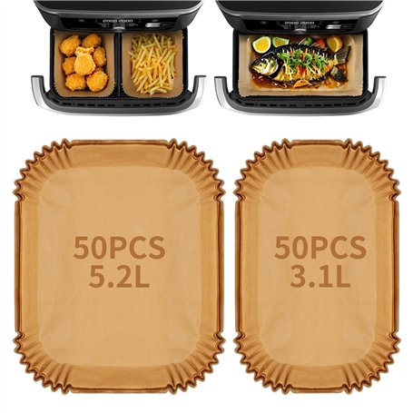 DUBUOZA 100 PCS Papier Cuisson Air Fryer Pour Air Fryer Philips Airfryer Série 3000