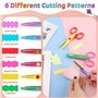 Lot de 6 Ciseaux de Bricolage pour Enfants avec 6 Perforatrices à Papier, 6 Formes de Coupe Différentes, Ciseaux à Papier pour E