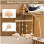 Kasanni Support Mobile Bebe, support mobile bébé réglable en hauteur en bois, adapté aux lits d'enfants Suspension Carillons éol