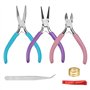 HAOMEEDUO 3 PCS Pinces à Bijoux en Acier Carbone Pince Fabrication Bijoux Pince à Courber les Fils Pince Bijoux Creation Pince P