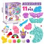 Pâte à modeler pour enfants à partir de 3 ans - Thème licorne Play Color Dough - Accessoires d'art et d'artisanat - Kit avec 11