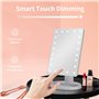 Miroir de Maquillage avec Lumières, Miroirs de Table, Voyage & de Courtoisie à 21 Lumières LED et écran Tactile avec détail 10x,