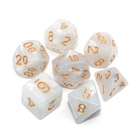 CREEBUY DND Jeu de dés polyédriques blanc nacré pour Donjons et Dragons D&D Pathfinder MTG Jeu de rôle RPG CREEBUY DND Jeu de dés polyédriques blanc nacré pour Donjons et Dragons D&D Pathfinder MTG Jeu de rôle RPG