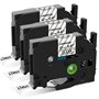 COLORWING Lot de 3 rubans encreurs compatibles pour Brother Ptouch TZe-131 - Noir sur transparent 12 mm - Tze131 TZ 131 - Pour B