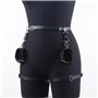 Ceinture de cuisse noire avec menottes, Style Punk, lingerie en cuir PU, porte-jarretelles gothique