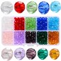 WUBAYI Lot de 150 perles de verre en cristal transparent