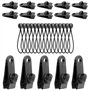 ROTKUSZ 15 pièces Pince pour bache et 15 pièces tendeur Elastique tendeur bache 15CM Fixation bache Multifonction Attache bache