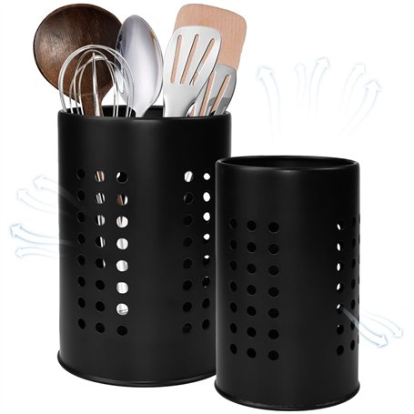 EUIEUT 2 Pcs Porte Ustensiles Cuisine en Acier Inox